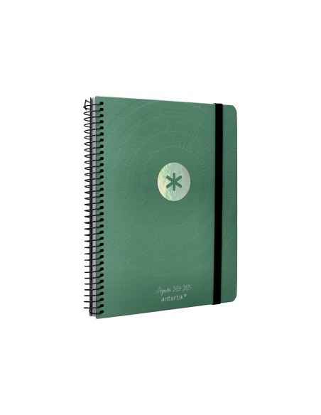 Agenda escolar antartik año 24 - 25 curso coleccion minimal green semana vista a5