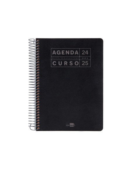 Agenda escolar liderpapel año 24 - 25 curso basic negro día página a5