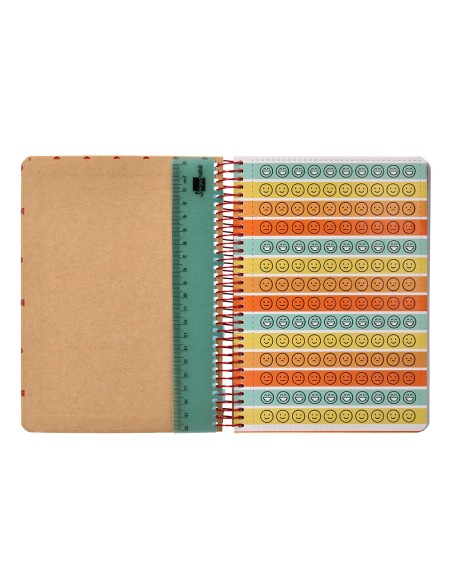 Agenda escolar liderpapel año 24 - 25 escolar classic smile 2 días página a5 papel fsc banda elastica