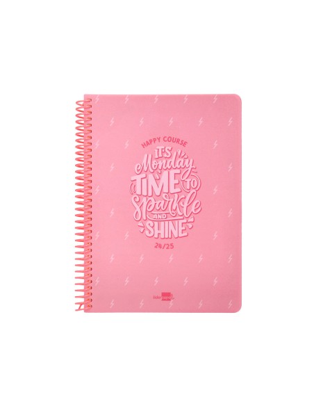 Agenda escolar liderpapel año 24 - 25 escolar basic rosa día página a5
