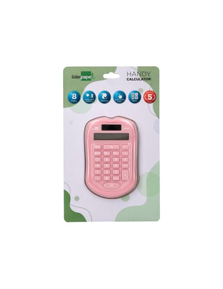 Calculadora liderpapel bolsillo xf44 8 digitos solar y pilas 94x59,5x10,5mm coloresnegro verde rosa exp de 16