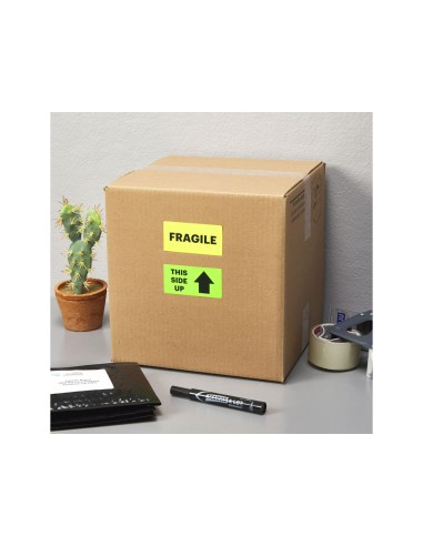 Etiqueta adhesiva tico verde f luorescentes...