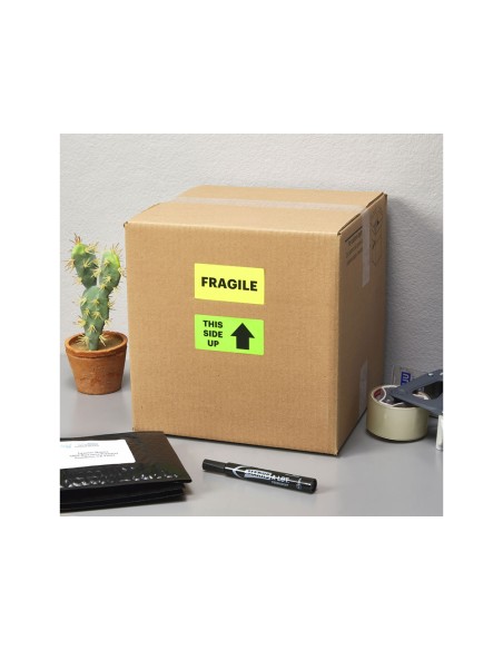 Etiqueta adhesiva tico amarill o fluorescentes permanente fsclaser/inkjet/fotocopia 200x142mm caja de 140 unidades