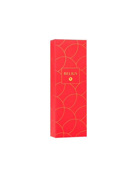 Pluma belius passion dor aluminio textura cepillada color rojo y dorado tinta azul caja de diseño