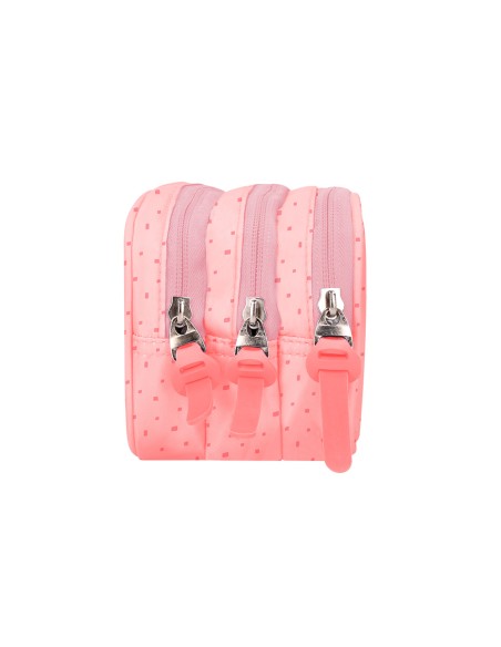 Estuche portatodo liderpapel multibolsillo 3 cremalleras rosa estrellas a juego con mochila 150x90x240 mm
