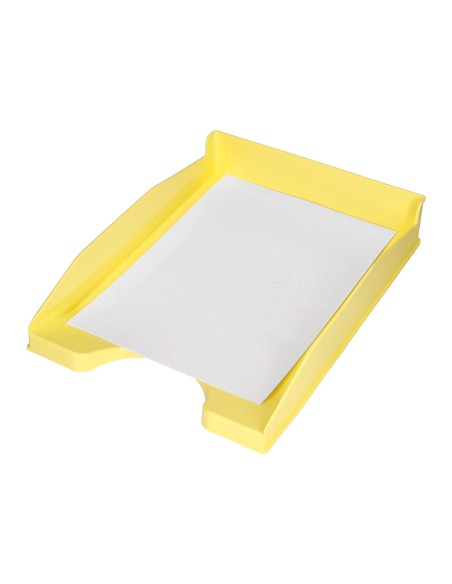 Bandeja sobremesa plastico q-connect amarillo pastel opaco 240x70x340 mm