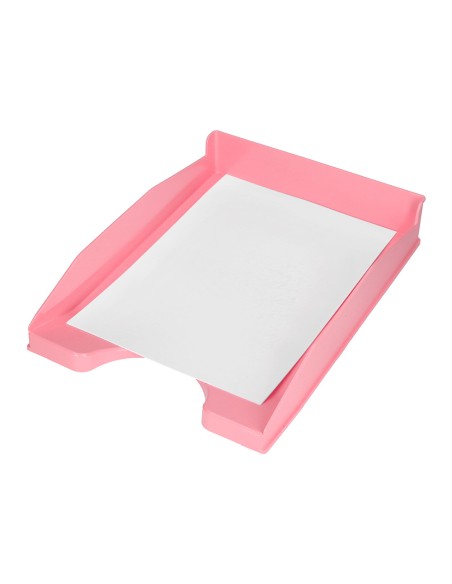 Bandeja sobremesa plastico q-connect rosa pastel opaco 240x70x340 mm