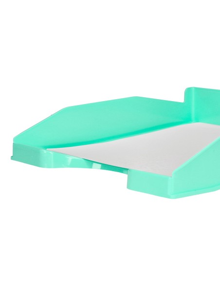 Bandeja sobremesa plastico q-connect verde menta opaco 240x70x340 mm