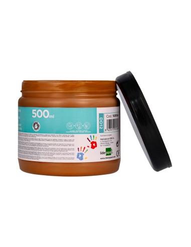 Pintura dedos liderpapel marron tarrina de 500 cc