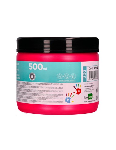 Pintura dedos liderpapel magenta tarrina de 500 cc