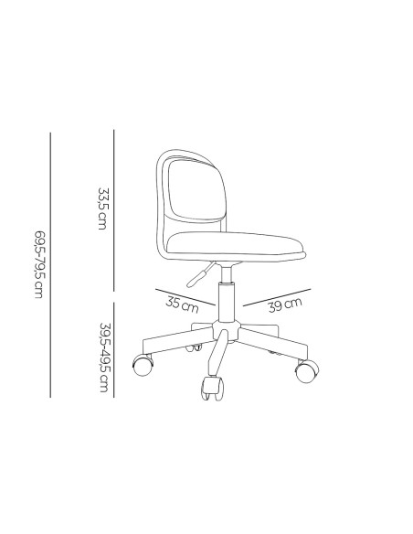 Silla q-connect infantil bari escritorio color rosa alt max 795 anc 390 prof 350 mm