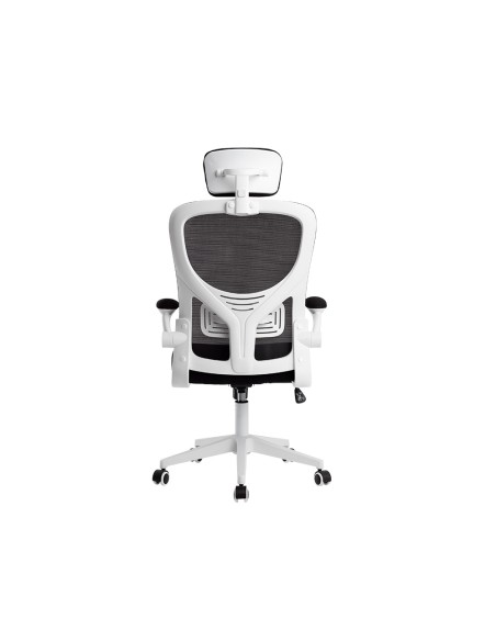 Silla q-connect ergonomica pal ermo malla base nylon alt max 1300 anc 610 prof 600 ruedas premium color blanco negro