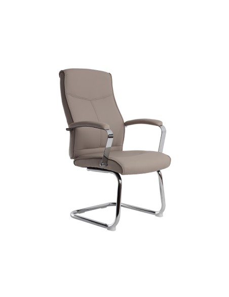 Silla q-connect escritorio mod ena simil piel base metalica alt max 1050 anc 630 prof 650 color gris