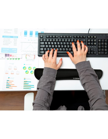 Reposamuñecas q-connect memory foam para teclado color negro 460x85x25 mm