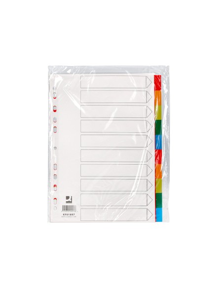 Separador q-connect plastico juego de 10 separadores din a4 multitaladro