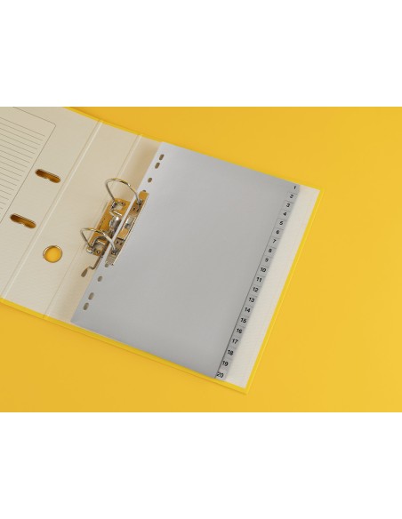 Separador numerico q-connect plastico 1-20 juego de 20 separadores din a4 multitaladro