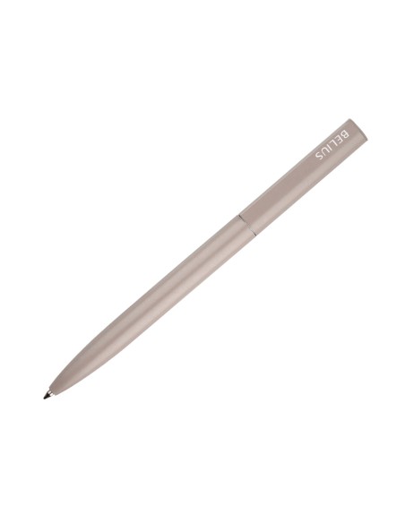 Boligrafo belius rocket b aluminio color minimalista gris tinta azul caja cilindrica