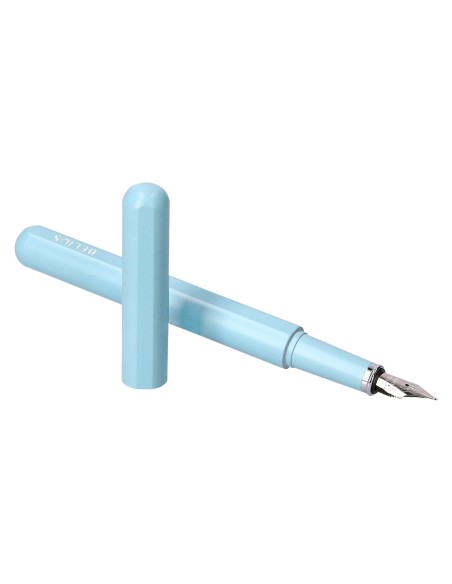 Pluma y funda de similpiel belius space b color minimalista azul tinta azul caja de diseño