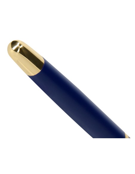 Boligrafo belius soiree aluminio color azul marino y dorado tinta azul caja de diseño