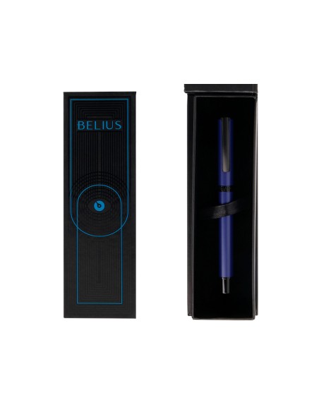 Roller belius turbo aluminio color azul y negro tinta azul caja de diseño