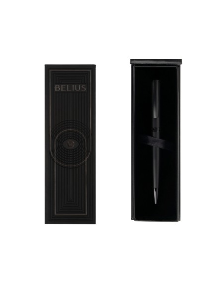 Boligrafo belius turbo aluminio color negro tinta azul caja de diseño