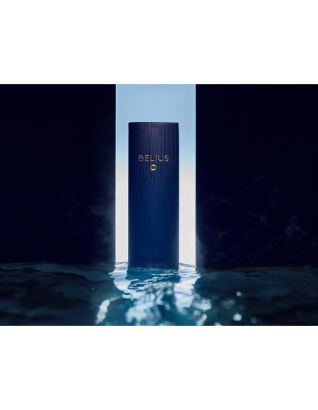 Pluma belius neptuno aluminio textura wavy color azul marino tinta azul caja de diseño