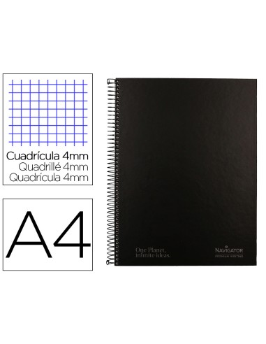 Cuaderno espiral navigator a4 tapa dura 80h...