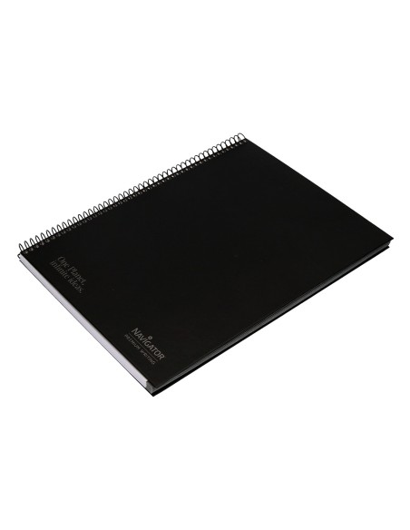 Cuaderno espiral navigator a4 tapa dura 80h 80gr cuadro 4mm con margen negro