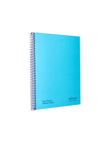 Cuaderno espiral navigator a4 tapa dura 80h 80gr horizontal con margen azul claro
