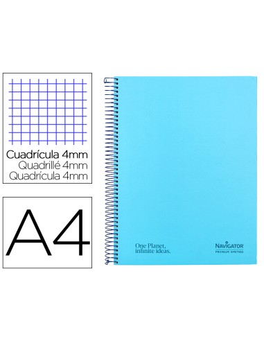 Cuaderno espiral navigator a4 tapa dura 80h...