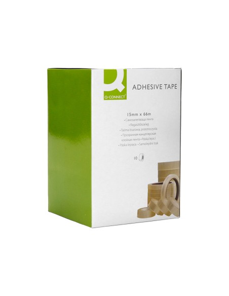 Cinta adhesiva q-connect transparente 66 m x 15 mm