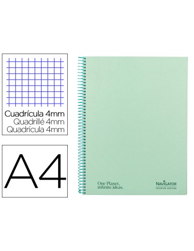 Cuaderno espiral navigator a4 tapa dura 80h...