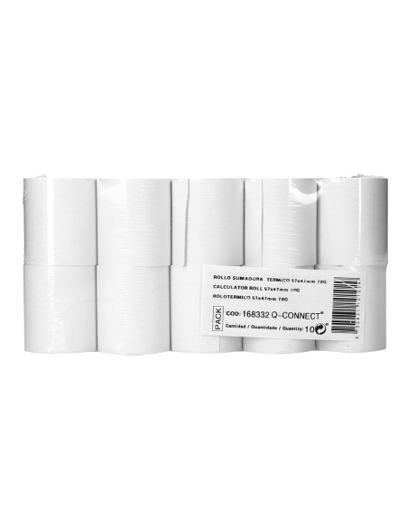 Rollo sumadora termico greening 57 mm ancho x 47mm diametro para tpv sin bisfenol a papel de 70 g/m2