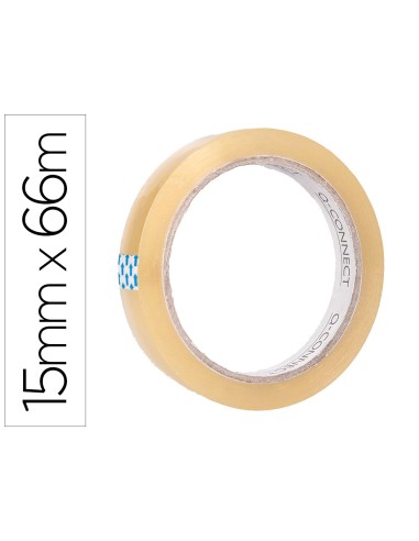 Cinta adhesiva q-connect transparente 66 m x 15 mm