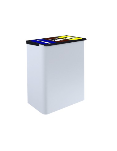 Papelera metalica sie para reciclaje con 3...