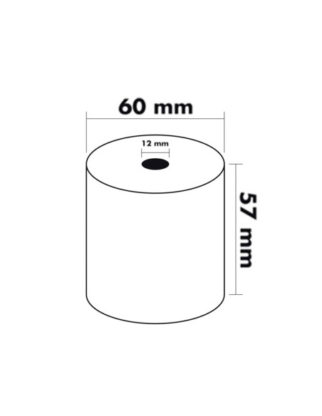 Rollo sumadora termico greening 57 mm ancho x 60 mm diametro sin bisfenol a papel de 70 g/m2