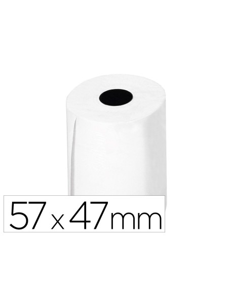 Rollo sumadora termico greening 57 mm ancho x 47mm diametro para tpv sin bisfenol a papel de 70 g/m2