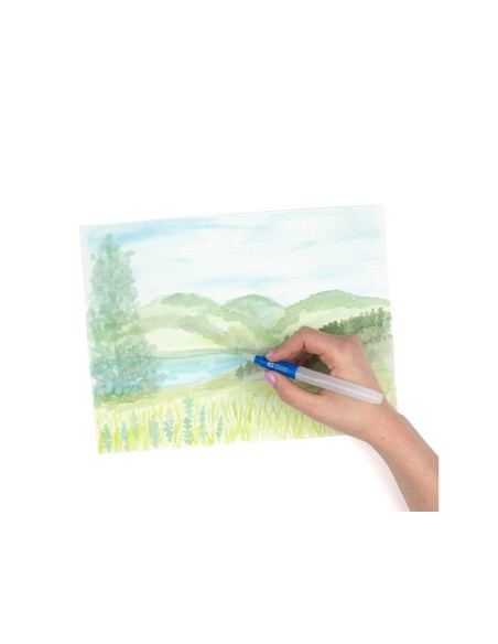 Pincel tombow water brush con deposito rellenable punta plana blister de 1 unidad