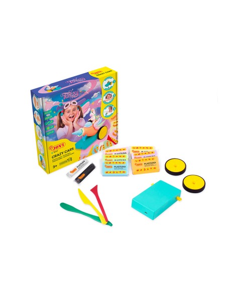 Juego jovi plastilina jovitech crazy cars racing kit