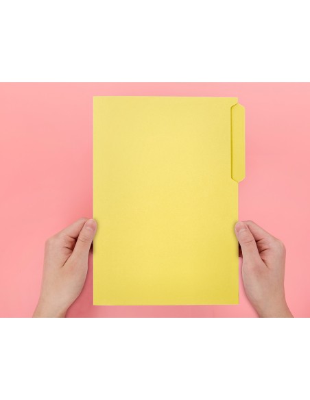 Subcarpeta cartulina liderpapel folio pestaña izquierda 240g/m2 amarillo