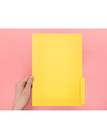 Subcarpeta cartulina liderpapel din a4 pestaña derecha 240g/m2 color amarillo