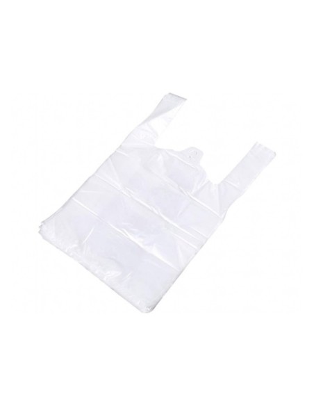 Bolsa camiseta reciclada 70% blanca 50 mc 35x50 cm apta legislacion de bolsas 2021