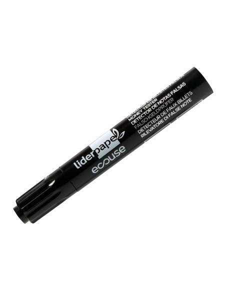 Rotulador liderpapel ecouse detector de billetes falsos cuerpo plastico 100% reciclado en blister
