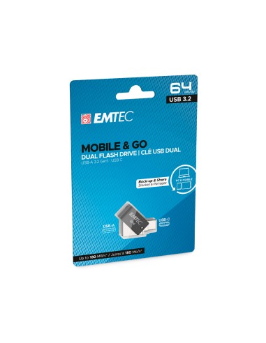 Memoria emtec usb 3.2 dual mobile & go type-c...