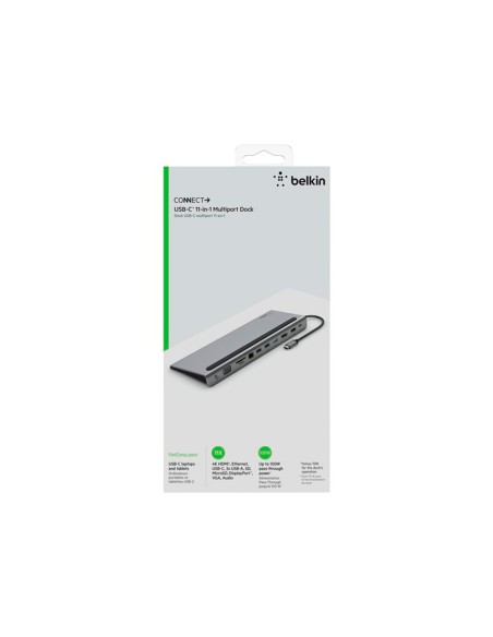 Hub belkin inc004btsgy multipuerto usb-c / hdmi / vga / usb-a / usb-c / ethernet / jack 3,5 mm color