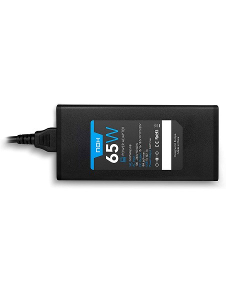 Adaptador de corriente nox para portatil 65w usb con 10 conectores