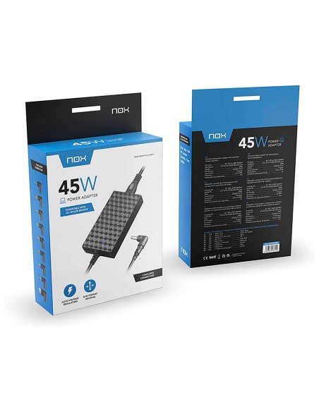 Adaptador de corriente nox para portatil 45w con 9 conectores