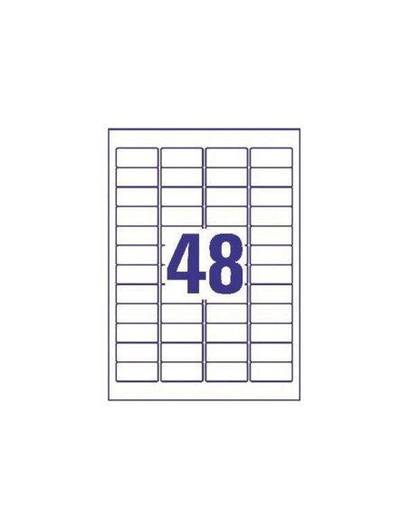 Etiqueta adhesiva resistente avery poliester blanco laser 45,7x21,2 mm caja de 960 unidades