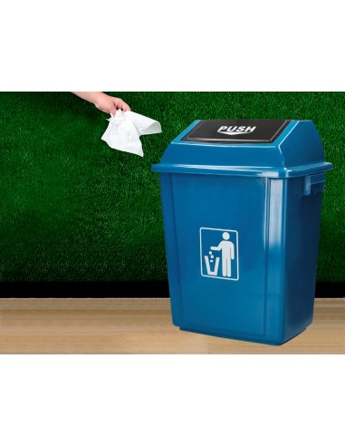Papelera contenedor q-connect plastico con tapa...