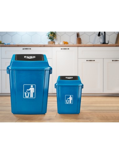 Papelera contenedor q-connect plastico con tapa...